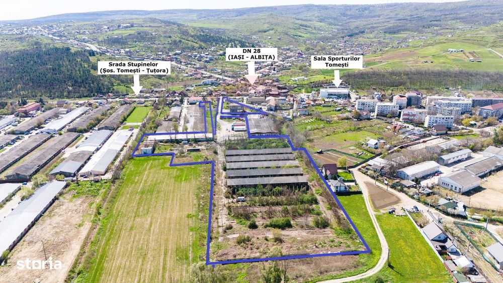 Teren Industrial 3Ha și Hală 1000mp de Vânzare în Tomesti - IAȘI