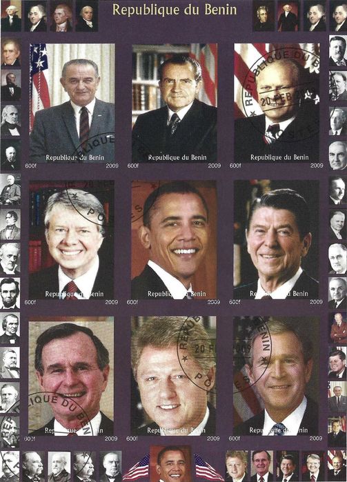 Super set invatare filatelie timbre deosebite tematica lideri mondiali presedinti americani 8 colite superbe doar 200 lei