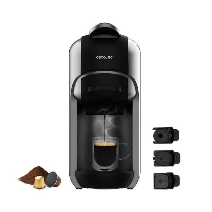 Компактна кафемашина с капсули Cecotec FreeStyle, 3 в 1 , подходяща за мляно кафе, Dolce Gusto и Nespresso