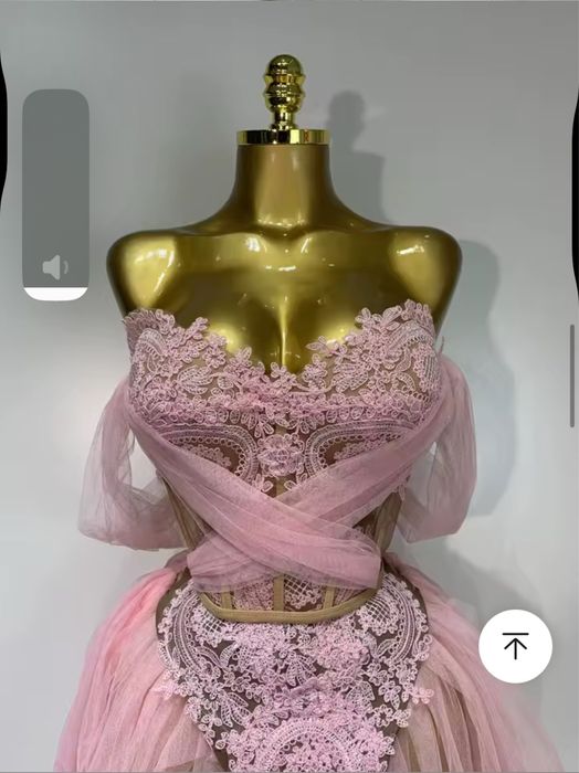 Официална розова рокля