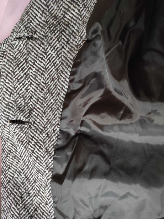 Дамско късо палто, 3/4 ръкав, ефектна кройка, шал яка, р-р S