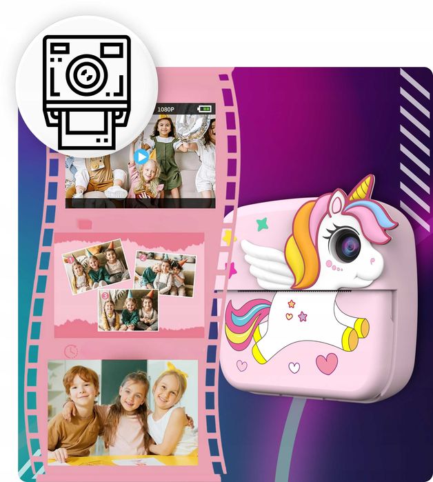 Aparat foto copii VALA A28 Unicorn 50Mpx 1080P Dual Camera Roz