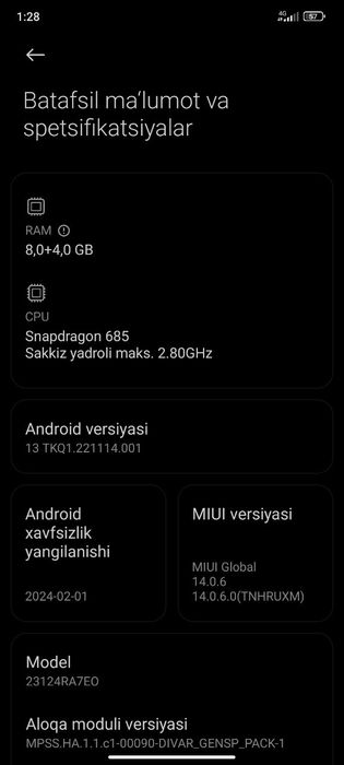 Redmi Note 13 ice blue 8/128