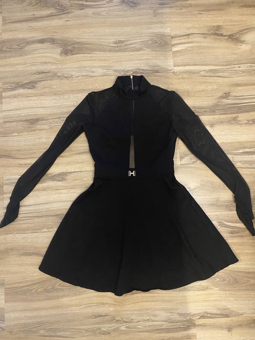 Черна Рокля с мрежести акценти Junona