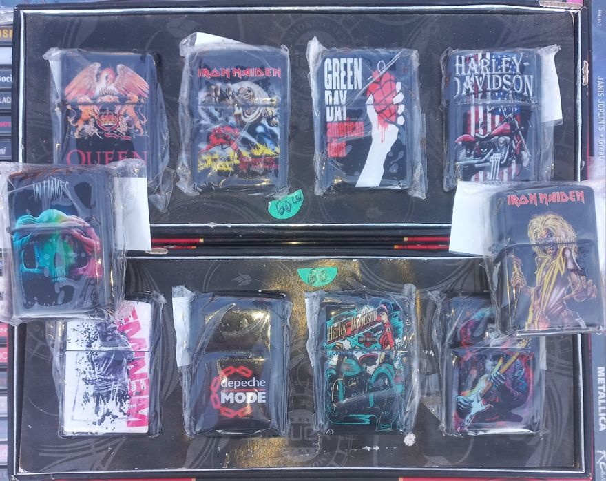 bricheta gen Zippo Rammstein,Iron Maiden,Jimi Hendrix,bikers ,cranii