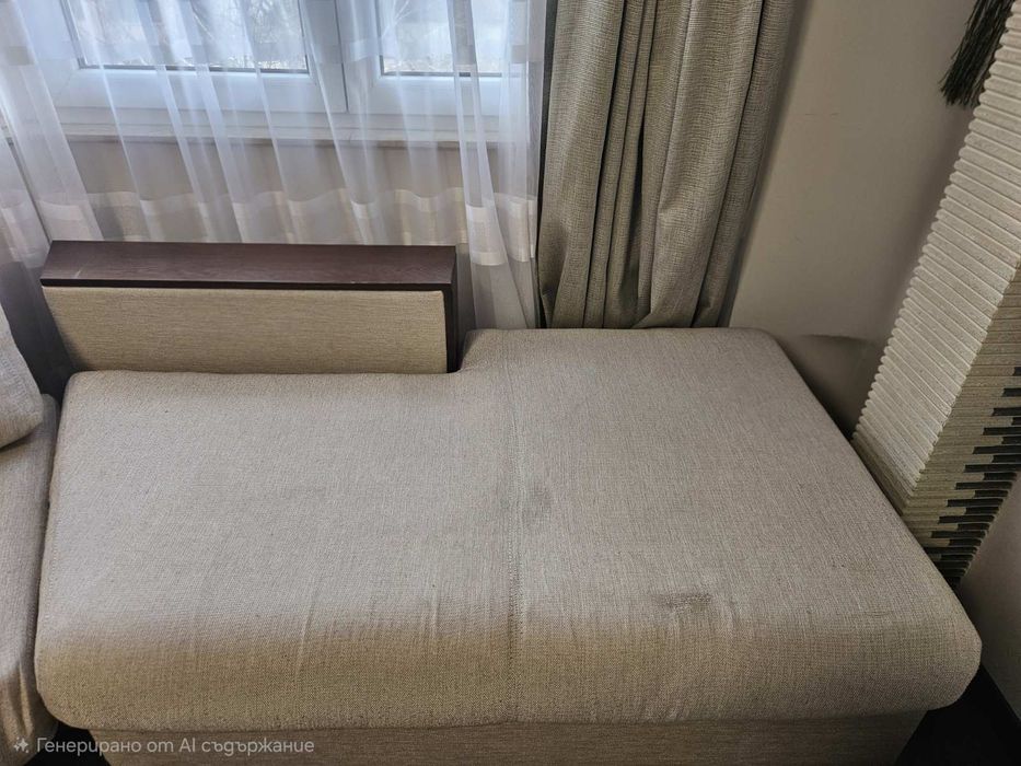 Холов диван ъгъл с етажерка