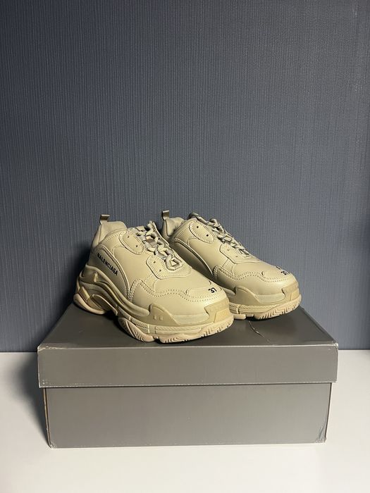 Adidasi Balenciaga Triple S Tan Piele Premium  / 2026
