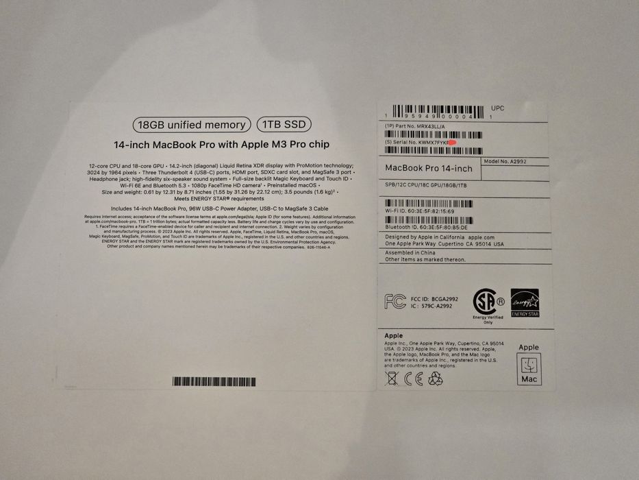 MacBook Pro 14 M3PRO 18/1TB 23 цикла