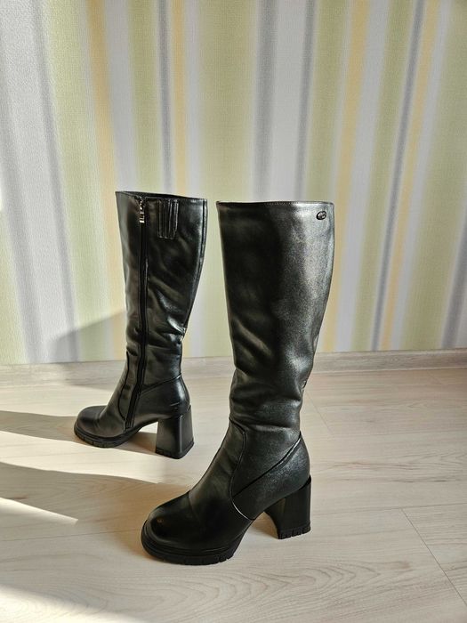 Нови дамски ботуши STILLO естествена кожа зимни вата ток обувки 38