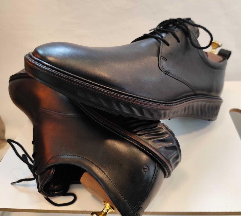 Pantofi derby 43 43.5 premium ECCO piele naturala moale negru