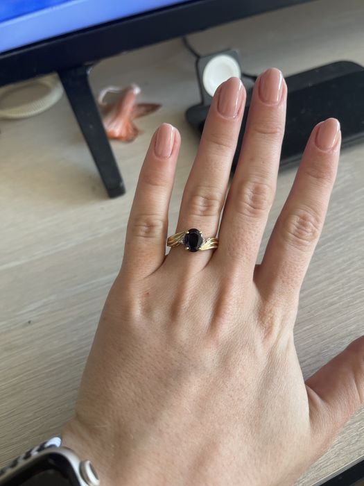 Inel aur galben 14k cu safir