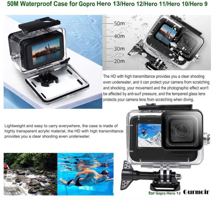Accesorii camera  Gurmoir pentru GoPro 13 12 11 10 9 Hero