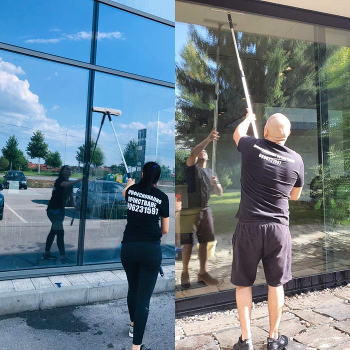 Измиване на прозорци и витрини