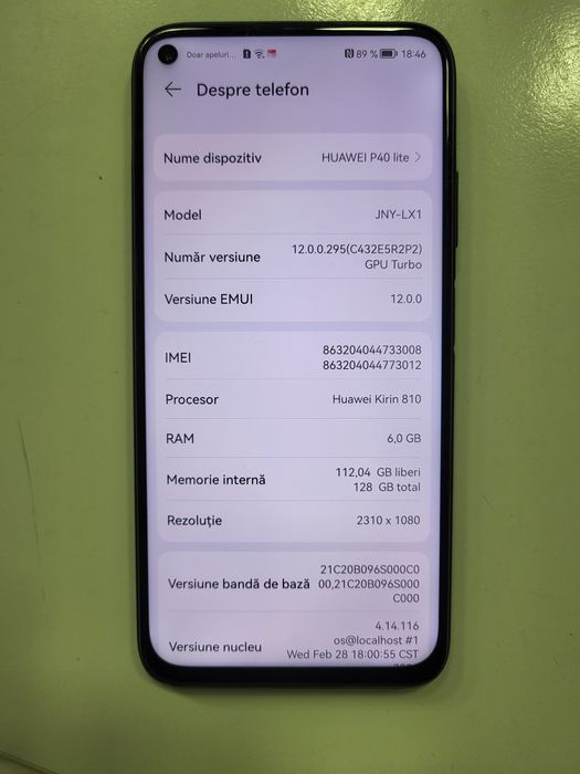 Huawei  P40 Lite Black Impecabil ca Nou Poze Reale