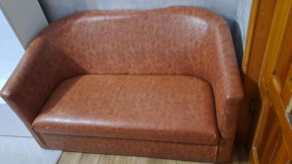 Canapea mica din piele ecologica 120 cm lungime
