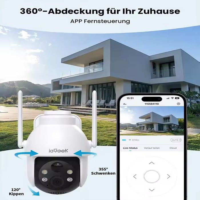 Camera de supraveghere solara ieGeek , Wi-FI  NOUA