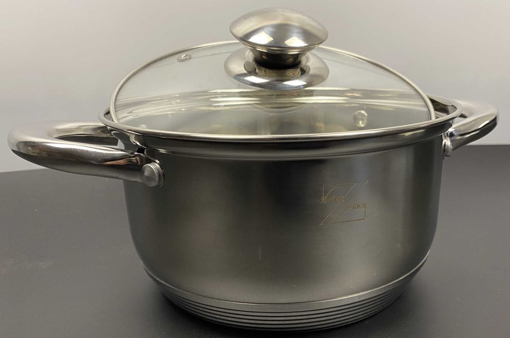 Cratita inox 2.6 litri cu capac de sticla pentru gatit rapid