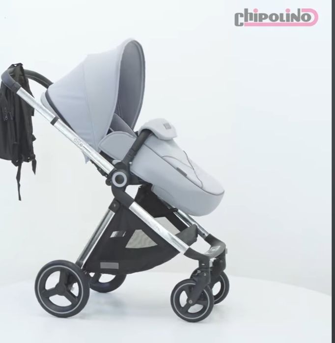 CHIPOLINO Комбинирана количка 3в1 ЕЛИТ сива