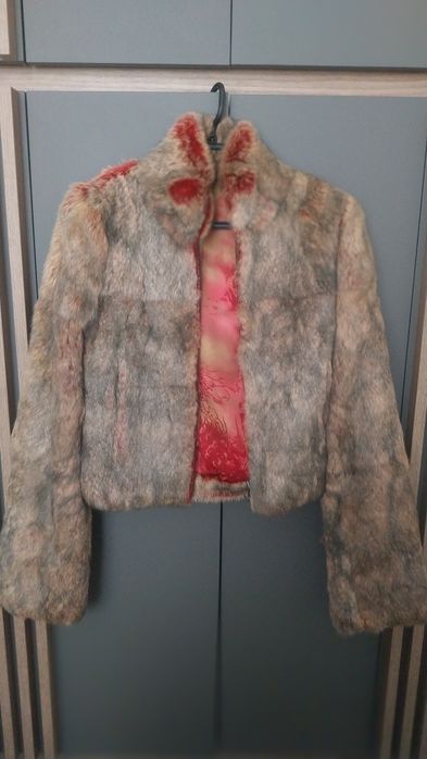 Кожено палто,естествен касъм.