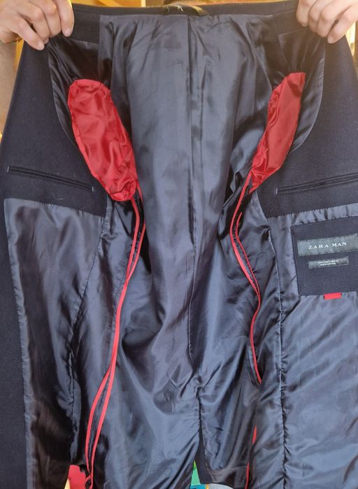 Vand palton barbati Zara bleumarin inchis, mar L/ 42