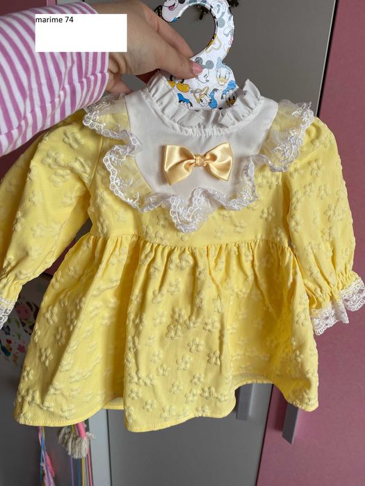 Lot Rochie ocazie maneca lunga iarna bebe copii marime 74 6-9 luni