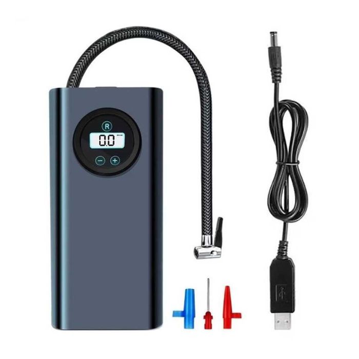 Преносим Компресор Помпа за гуми с LED дисплей и вградена батерия