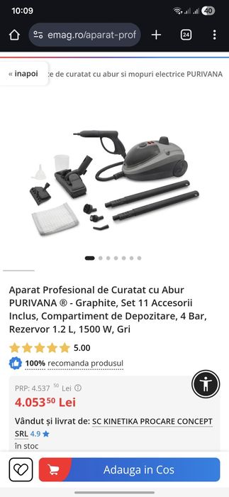 Se vinde aparat profesional cu abur.