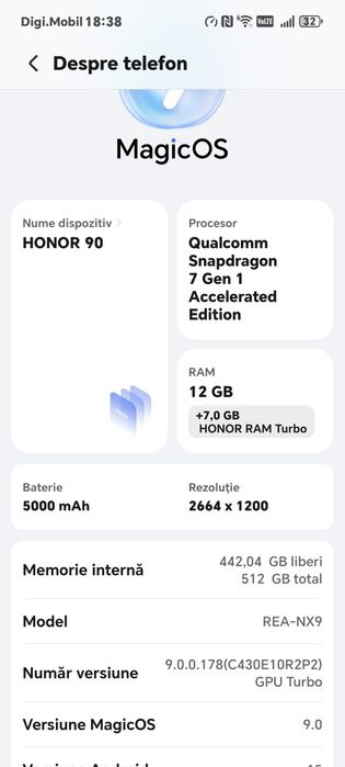 Vând Honor 90 ca nou