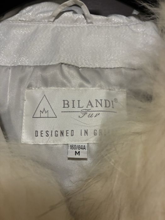 Дамско яке бяло с кожа и качулка