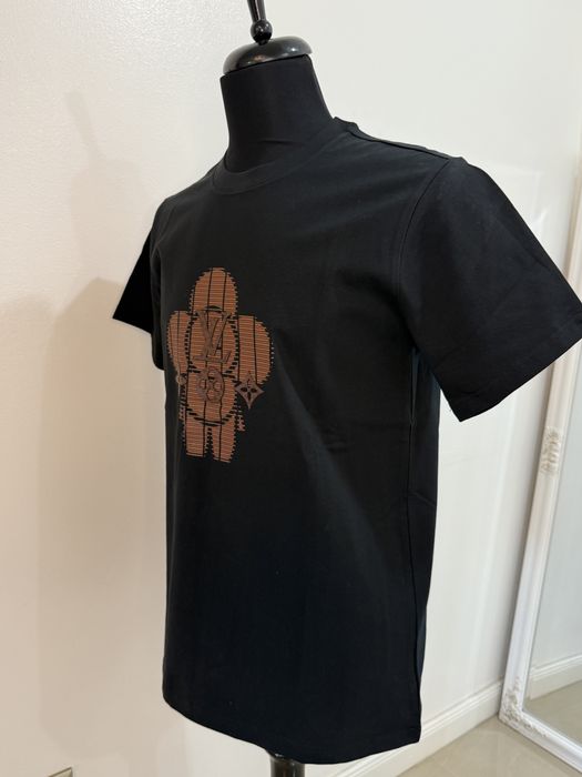 Tricou Louis Vuitton negru, cu imprimeu grafic