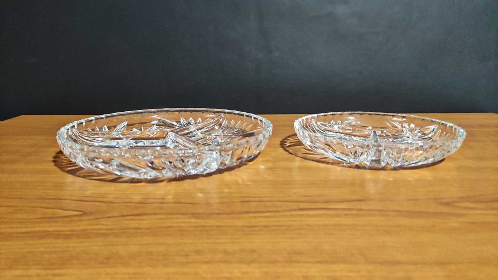 Две масивни кристални чинии за ядки/разядки/ордьоври