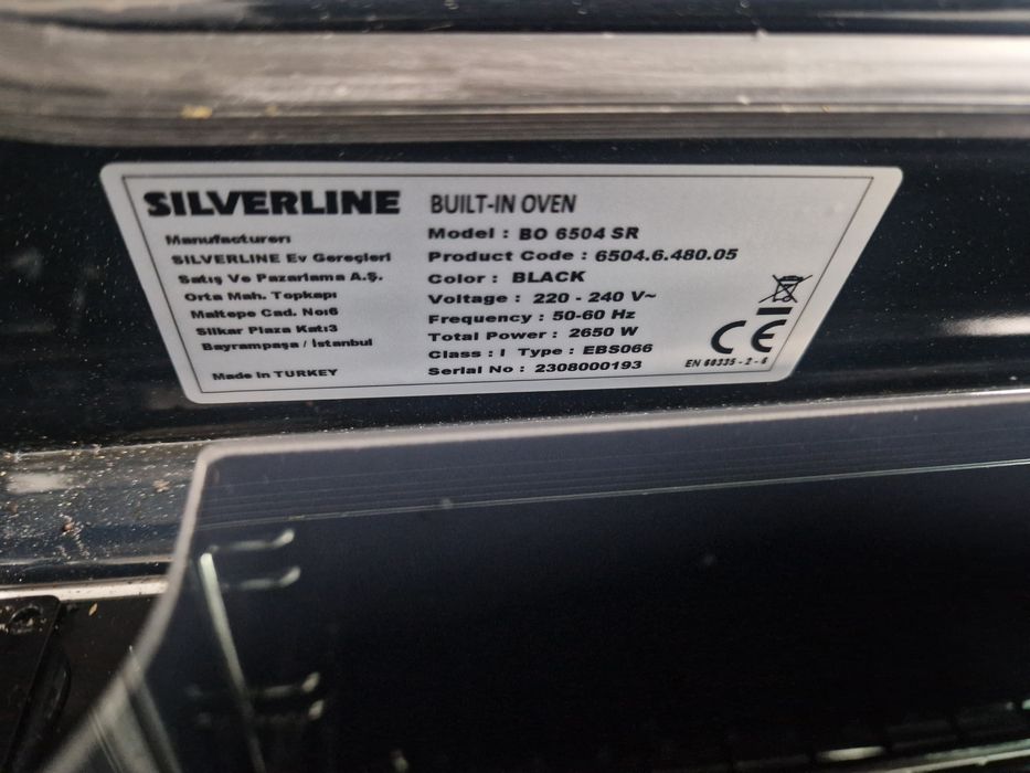 Фурна за вграждане Silverline Чисто Нова 72 литра