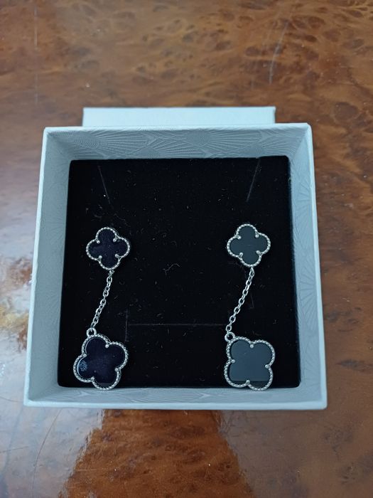 Серьги ван клиф серебро