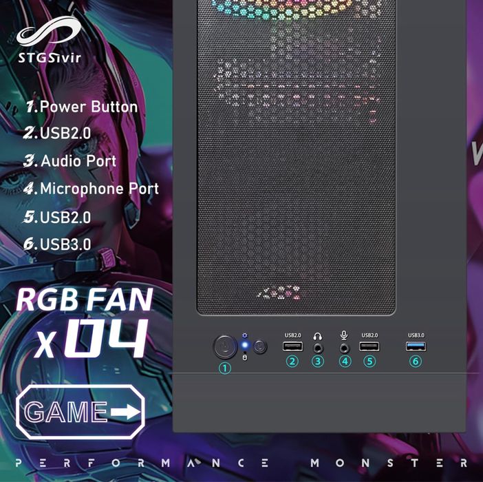 Calculator + Monitor gaming Pachet PC pentru jocuri STGsivir,