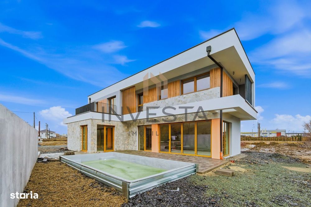 Casa individuala nZEB cu piscina, 501 mp teren, 160mp utili, Sanicoara