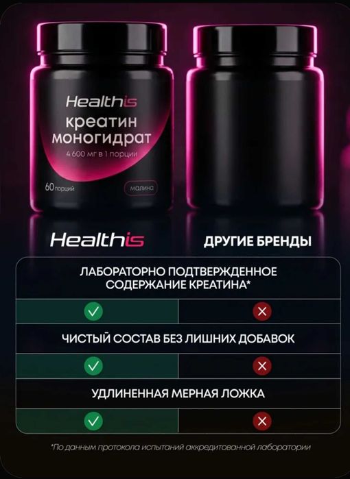 Креатин моногидрат со вкусом малины порошок микронизированный creatine