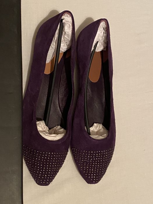 Balerini mov noi din piele naturala, masura 38/39 stil Marc Jacobs