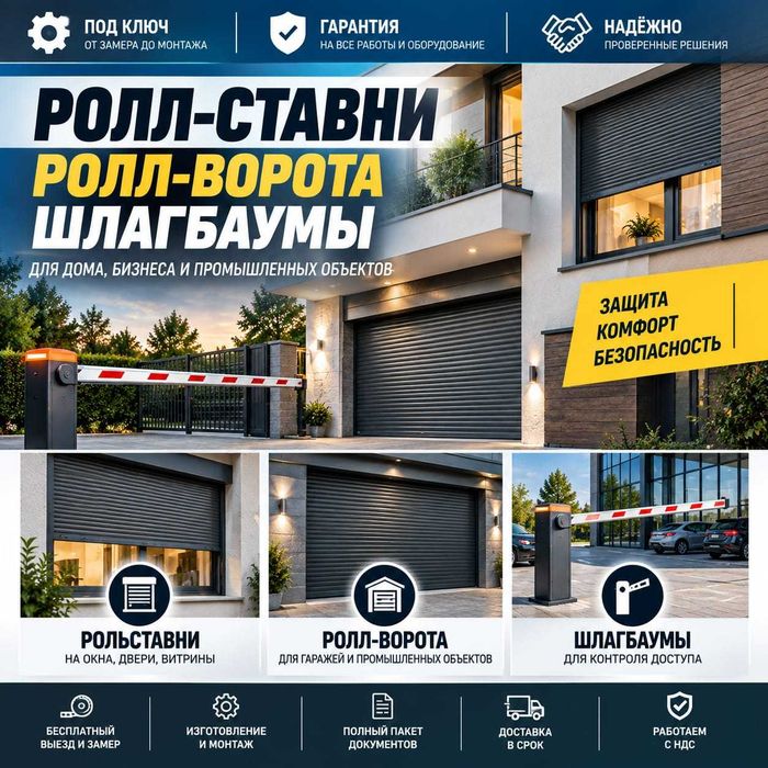 Рольставни | Ролл ворота | Рольворота | Шлагбаум