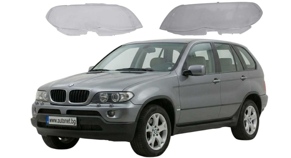 Стъкла за фар BMW X5 E53 FEIS 2004-2007, Капаци за фарове X5 E53 Фейслифт