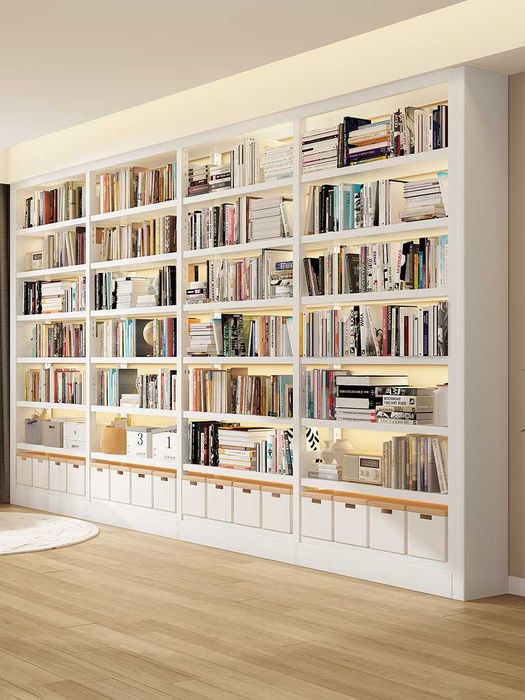 Зангламайдиган пўлатдан китоб жавони кучли металл токчалар билан