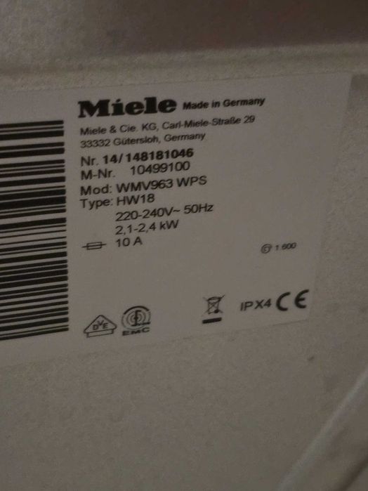 Miele WMV963 WPS