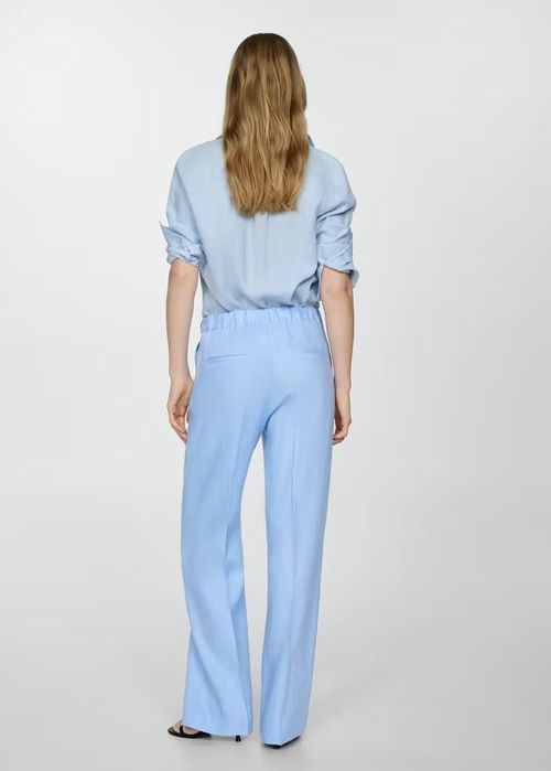 MANGO. 100% лён. Прямые брюки костюмного типа. XXL