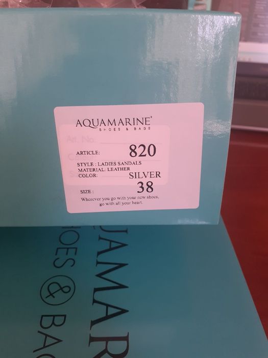 Дамски сандали в сребърно Aquamarine