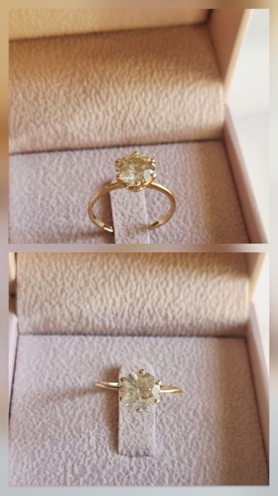 Inel cu diamant NATURAL stralucire pura, 1,72C,aur 18K,Round Brilliant