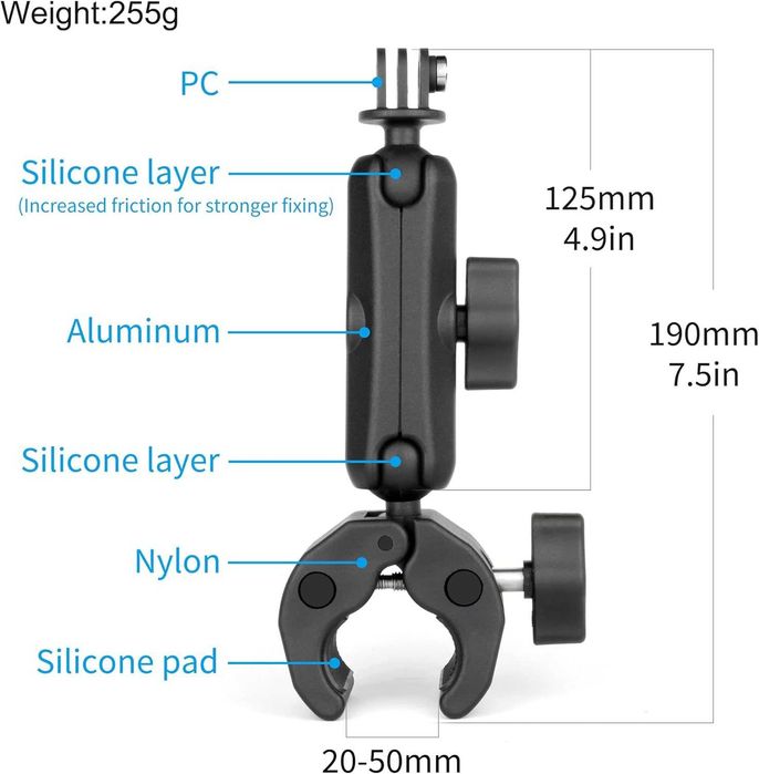 SOONSUN Супер скоба за закрепване с двойни 360° сферични глави