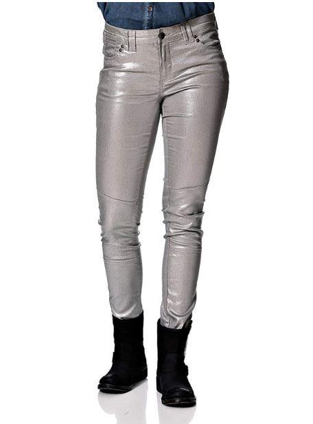 Blugi marca ONLY, marimea M, argintiu metalizat