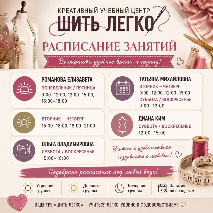 Курсы Шитья , конструирования и моделирования