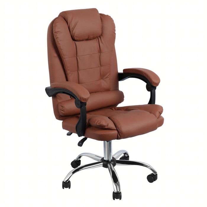 Ергономичен офис стол с лумбална опора от еко кожа – комфорт за дълги