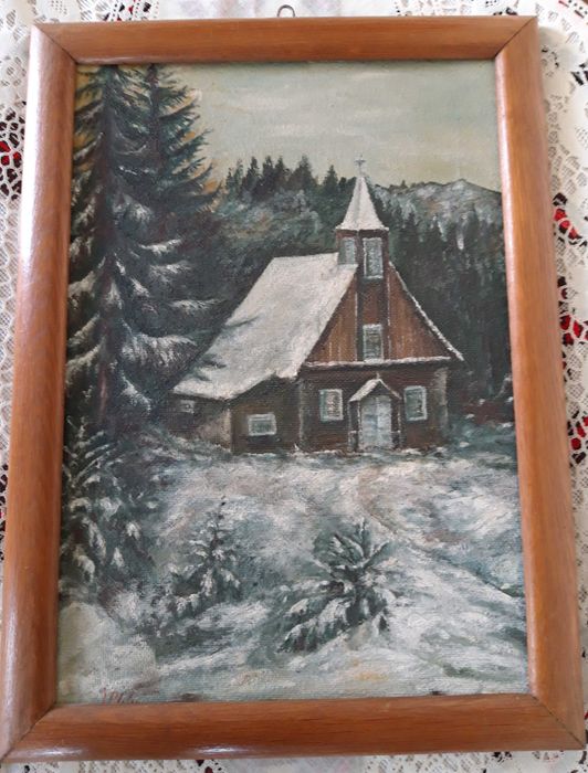 Tablouri vechi pictate pe lemn