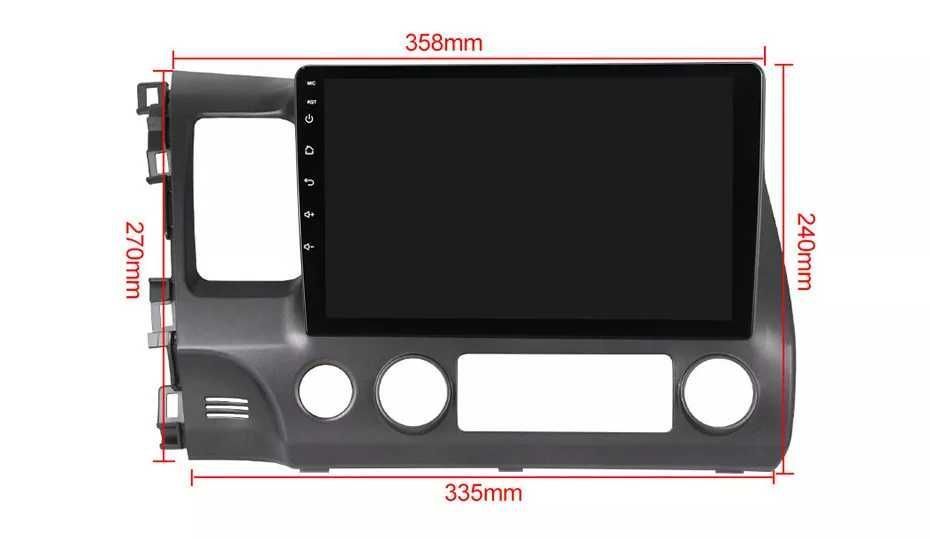 NAVIGATIE Android 14 Honda Civic 2005 - 2012  4Gb Waze CarPlay +CAMERA